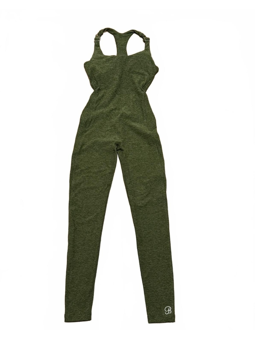 Bombshell Sportswear Dark Green Racerback One-Piece Jumpsuit Bodysuit | Size XS